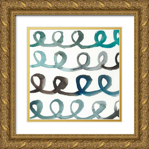 La Mer II Gold Ornate Wood Framed Art Print with Double Matting by Zarris, Chariklia