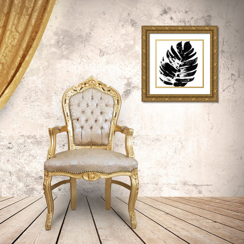 Monochrome Tropic VII Gold Ornate Wood Framed Art Print with Double Matting by Vess, June Erica