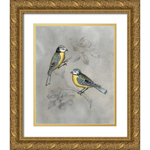 Silvered Aviary I Gold Ornate Wood Framed Art Print with Double Matting by McCavitt, Naomi