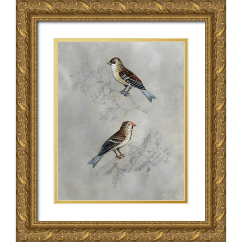 Silvered Aviary II Gold Ornate Wood Framed Art Print with Double Matting by McCavitt, Naomi