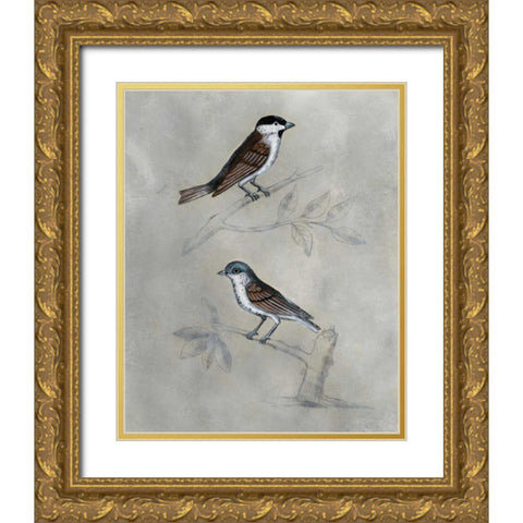 Silvered Aviary III Gold Ornate Wood Framed Art Print with Double Matting by McCavitt, Naomi