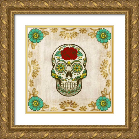 Day of the Dead III Gold Ornate Wood Framed Art Print with Double Matting by Popp, Grace