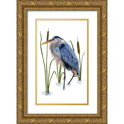 Beside the Lake I Gold Ornate Wood Framed Art Print with Double Matting by Wang, Melissa