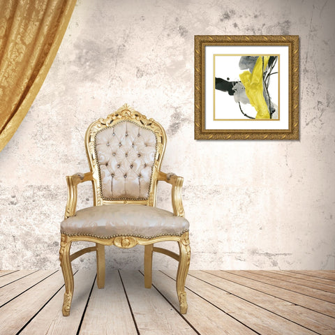 Citron Flux II Gold Ornate Wood Framed Art Print with Double Matting by Vess, June Erica