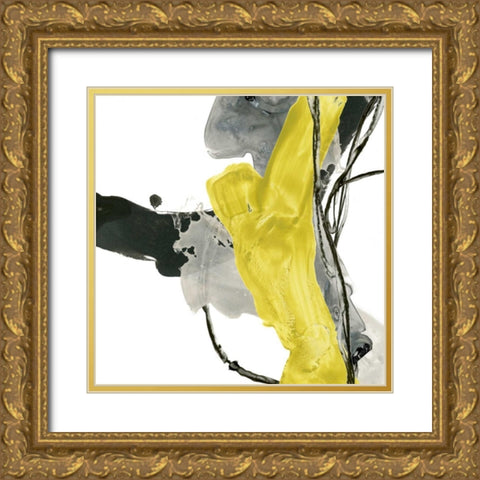 Citron Flux II Gold Ornate Wood Framed Art Print with Double Matting by Vess, June Erica