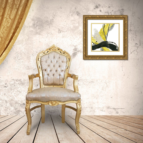 Citron Flux III Gold Ornate Wood Framed Art Print with Double Matting by Vess, June Erica