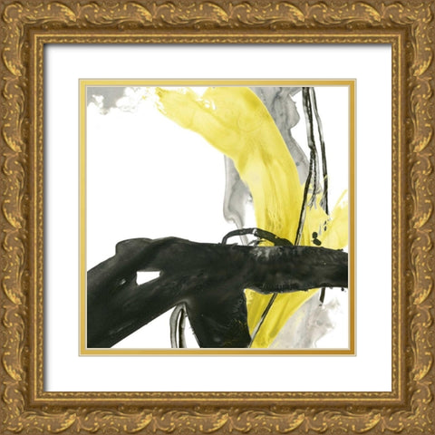 Citron Flux IV Gold Ornate Wood Framed Art Print with Double Matting by Vess, June Erica