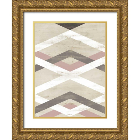 Midpoint IV Gold Ornate Wood Framed Art Print with Double Matting by Vess, June Erica