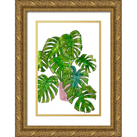 Potted Jungle I Gold Ornate Wood Framed Art Print with Double Matting by Wang, Melissa