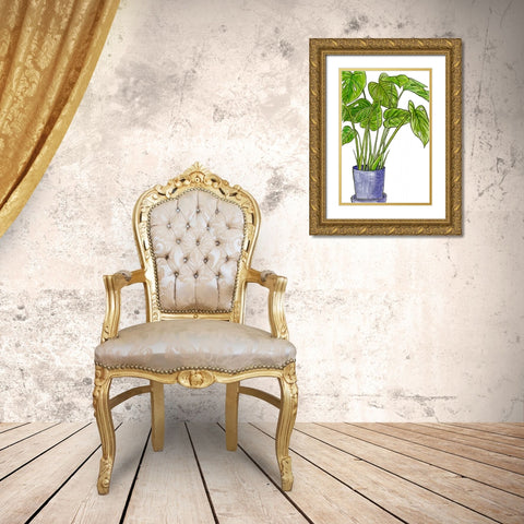 Potted Jungle III Gold Ornate Wood Framed Art Print with Double Matting by Wang, Melissa