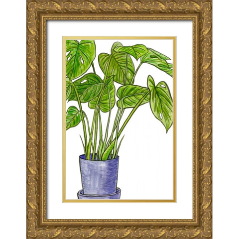 Potted Jungle III Gold Ornate Wood Framed Art Print with Double Matting by Wang, Melissa