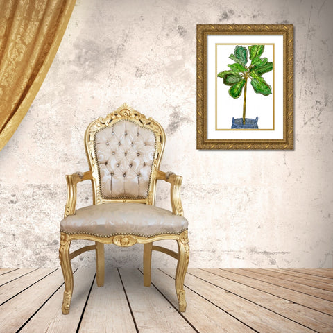 Potted Jungle IV Gold Ornate Wood Framed Art Print with Double Matting by Wang, Melissa