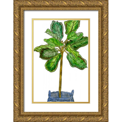 Potted Jungle IV Gold Ornate Wood Framed Art Print with Double Matting by Wang, Melissa