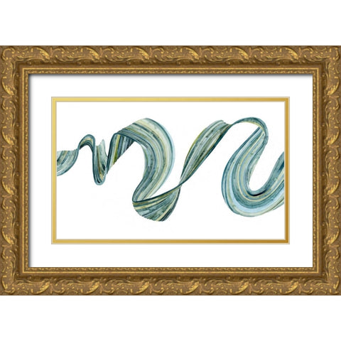 Ribbon Stream I Gold Ornate Wood Framed Art Print with Double Matting by Popp, Grace
