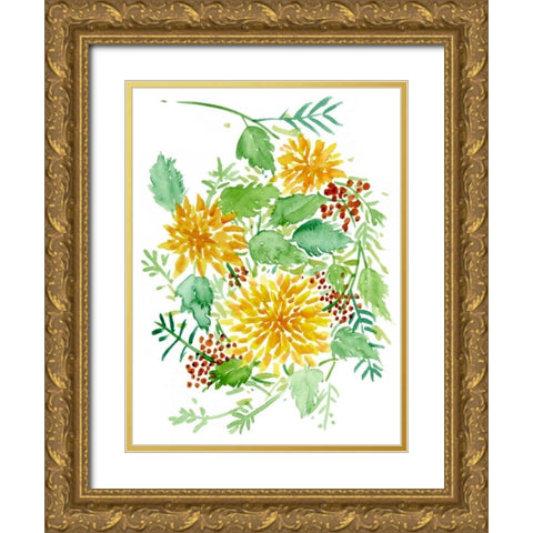 Joyful Movement I Gold Ornate Wood Framed Art Print with Double Matting by Wang, Melissa