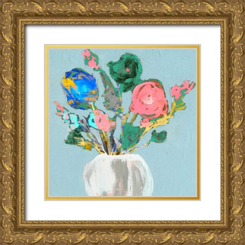Fun Bouquet II Gold Ornate Wood Framed Art Print with Double Matting by Goldberger, Jennifer