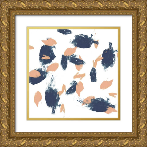 Blueberry and Peach Strokes II Gold Ornate Wood Framed Art Print with Double Matting by Goldberger, Jennifer