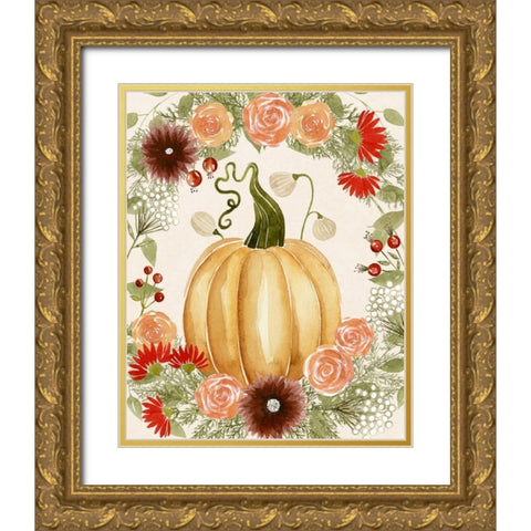 Red Autumn II Gold Ornate Wood Framed Art Print with Double Matting by Popp, Grace