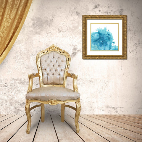 Splash Wave I Gold Ornate Wood Framed Art Print with Double Matting by Vess, June Erica