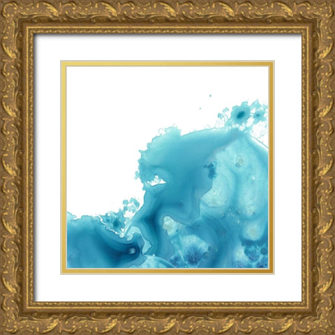 Splash Wave II Gold Ornate Wood Framed Art Print with Double Matting by Vess, June Erica