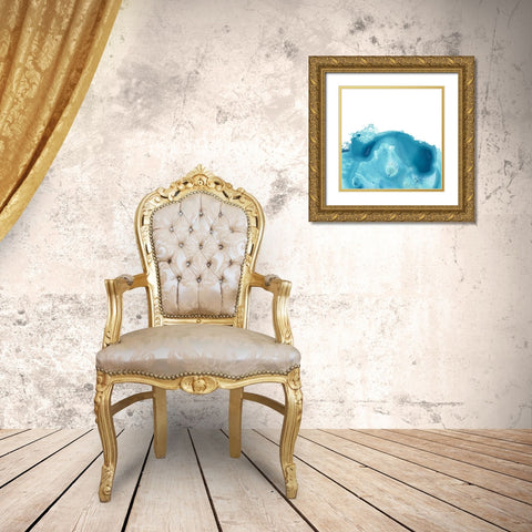 Splash Wave IV Gold Ornate Wood Framed Art Print with Double Matting by Vess, June Erica