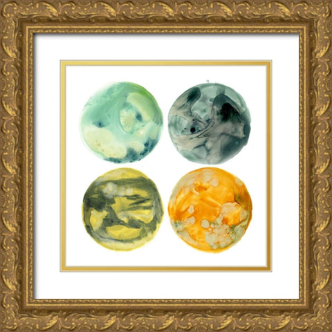 Planetary IV Gold Ornate Wood Framed Art Print with Double Matting by Vess, June Erica