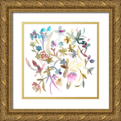 Concord Florals I Gold Ornate Wood Framed Art Print with Double Matting by Zarris, Chariklia