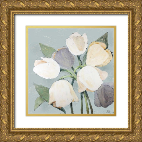 French Tulips I Gold Ornate Wood Framed Art Print with Double Matting by Reynolds, Jade