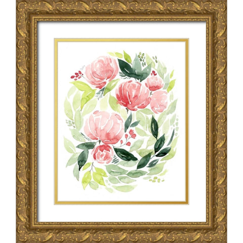 Buoyant Bouquet I Gold Ornate Wood Framed Art Print with Double Matting by Popp, Grace