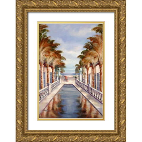 Tropical 14 Gold Ornate Wood Framed Art Print with Double Matting by Dag, Inc.