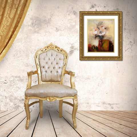Vivo Floral 11 Gold Ornate Wood Framed Art Print with Double Matting by Dag, Inc.