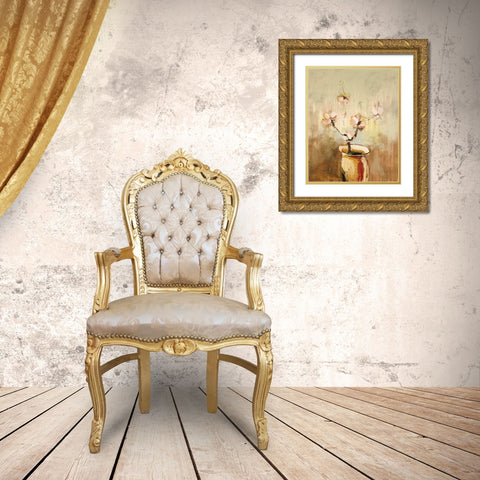 Vivo Floral 17 Gold Ornate Wood Framed Art Print with Double Matting by Dag, Inc.