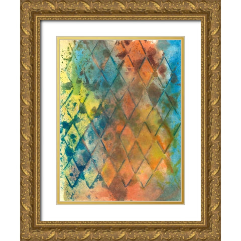 Spring Lattice I Gold Ornate Wood Framed Art Print with Double Matting by Combs, Joyce