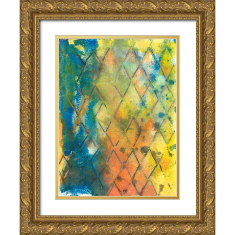 Spring Lattice II Gold Ornate Wood Framed Art Print with Double Matting by Combs, Joyce