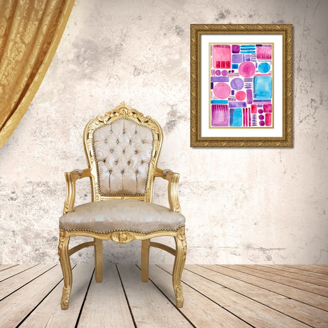 Mod Shapes I Gold Ornate Wood Framed Art Print with Double Matting by Moore, Regina