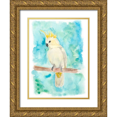 Sweet Tropical Bird II Gold Ornate Wood Framed Art Print with Double Matting by Moore, Regina