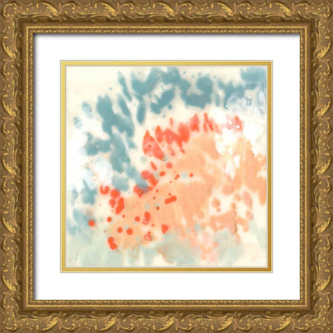 Blueberry and Coral Field I Gold Ornate Wood Framed Art Print with Double Matting by Goldberger, Jennifer