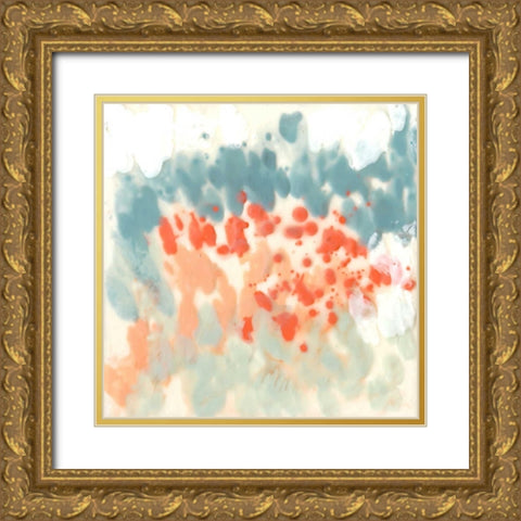 Blueberry and Coral Field II Gold Ornate Wood Framed Art Print with Double Matting by Goldberger, Jennifer