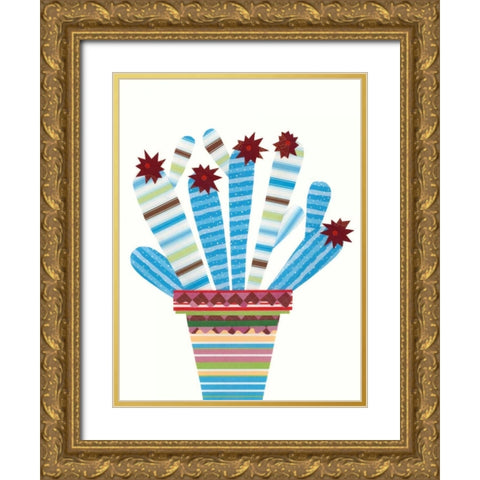 Cheerful Succulent I Gold Ornate Wood Framed Art Print with Double Matting by Moore, Regina