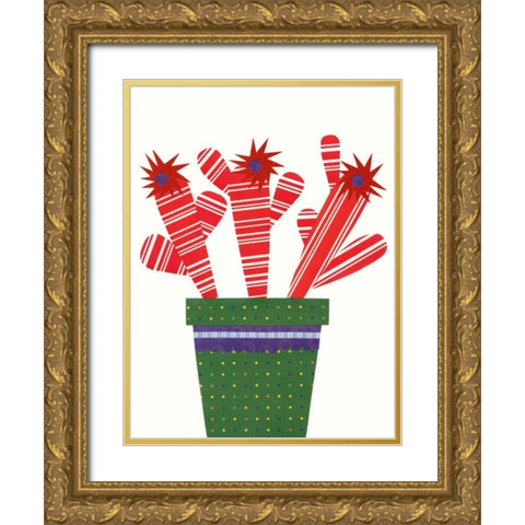 Cheerful Succulent V Gold Ornate Wood Framed Art Print with Double Matting by Moore, Regina