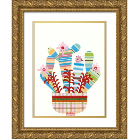 Cheerful Succulent VI Gold Ornate Wood Framed Art Print with Double Matting by Moore, Regina