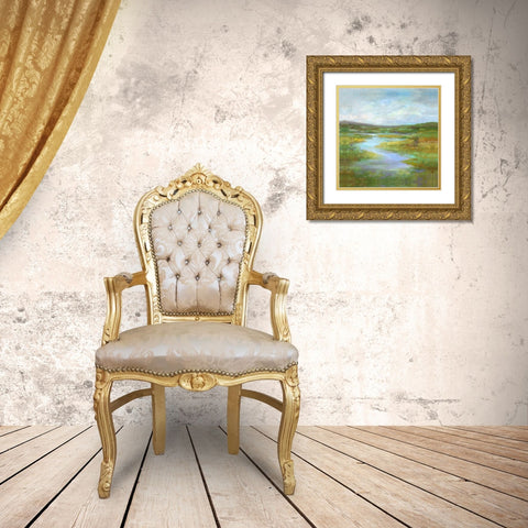 Marsh Sanctuary Gold Ornate Wood Framed Art Print with Double Matting by Finch, Sheila