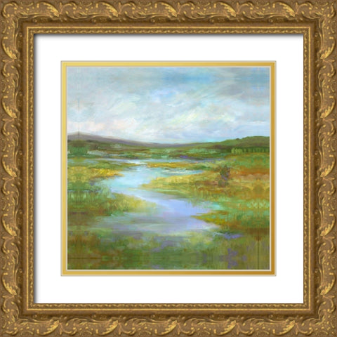 Marsh Sanctuary Gold Ornate Wood Framed Art Print with Double Matting by Finch, Sheila