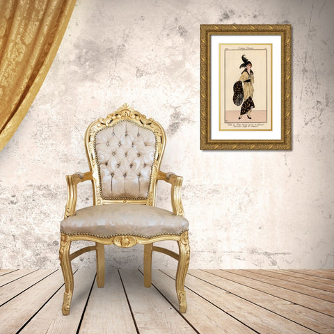 Vintage French Fashion II Gold Ornate Wood Framed Art Print with Double Matting by Unknown
