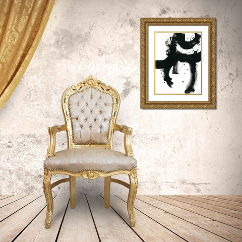 Onyx Gesture I Gold Ornate Wood Framed Art Print with Double Matting by Vess, June Erica