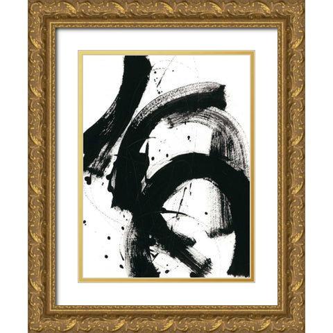Onyx Gesture II Gold Ornate Wood Framed Art Print with Double Matting by Vess, June Erica