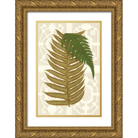 Garden Ferns II Gold Ornate Wood Framed Art Print with Double Matting by Vision Studio