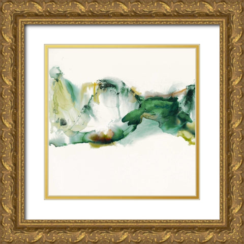 Green Terrain II Gold Ornate Wood Framed Art Print with Double Matting by Jasper, Sisa
