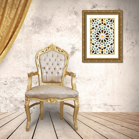Zellige Board I Gold Ornate Wood Framed Art Print with Double Matting by Saunders, Alonzo