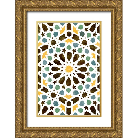Zellige Board I Gold Ornate Wood Framed Art Print with Double Matting by Saunders, Alonzo